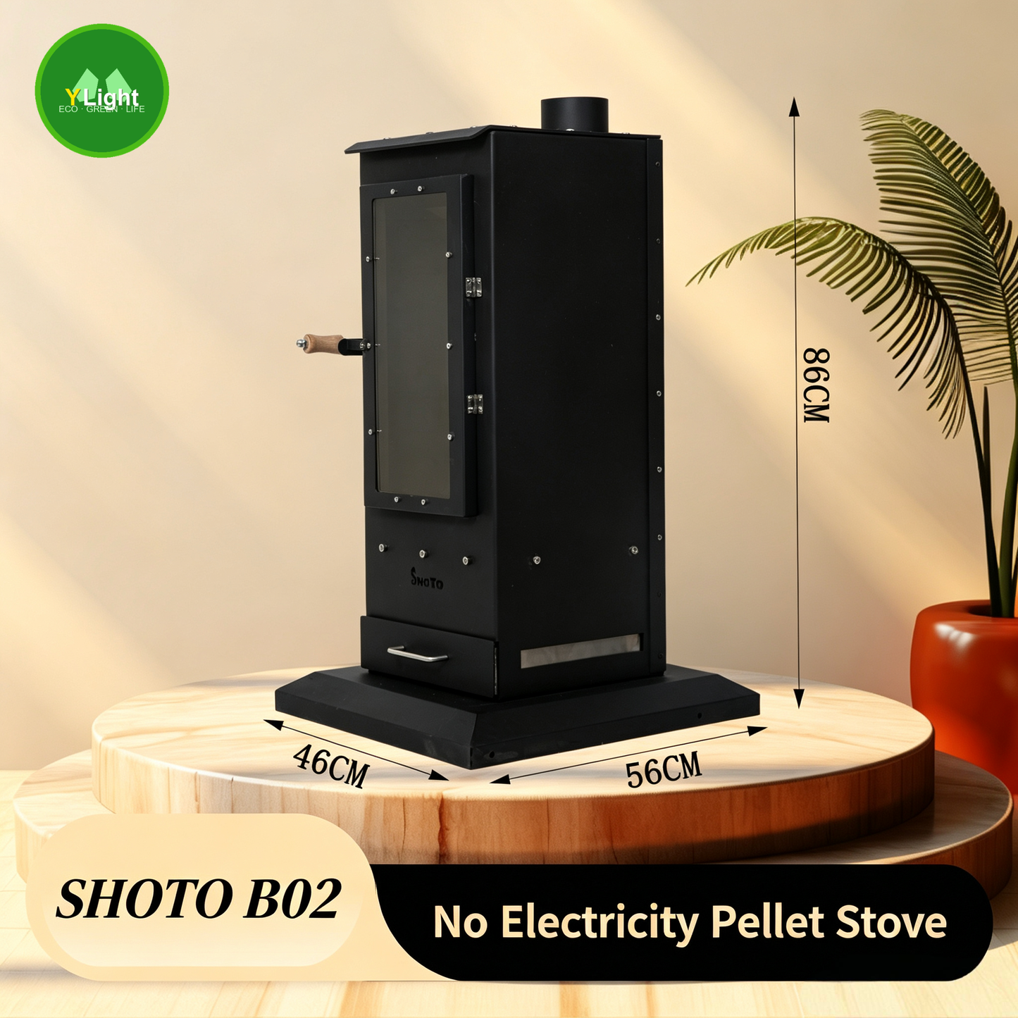 SHOTO B Series Non-Electric Biomass Pellet Stove-carbon steel
